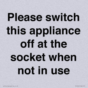 Please switch this appliance off at the socket when not in use